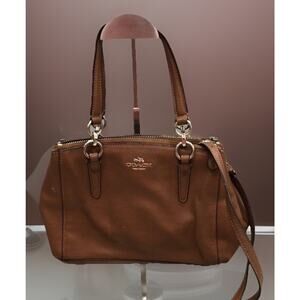 Coach - Christie Carryall Saddle Gold Two Way Handbag With strap & Charm